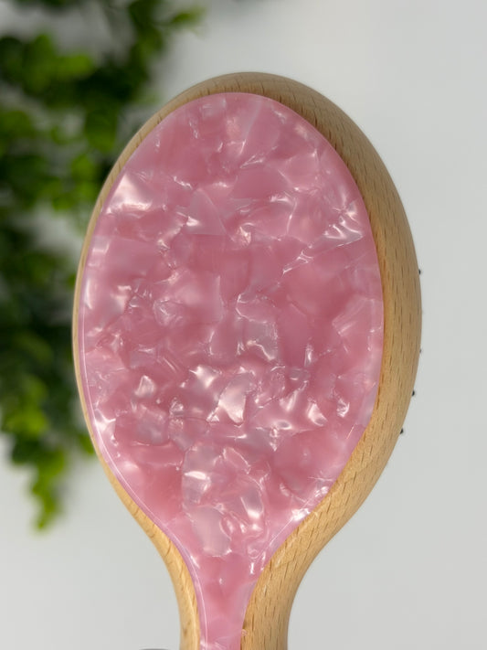 Mini Rose Quartz Boar Bristle Hair Brush