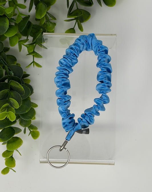 Electric Blue Satin Keychain Lanyard
