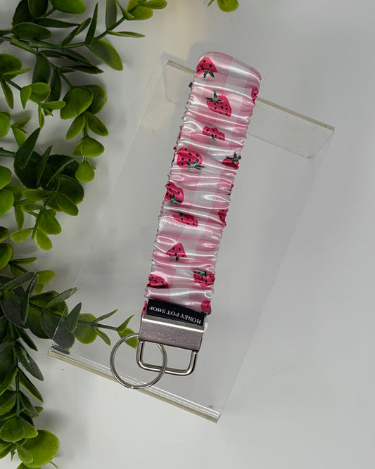 Strawberry Jam Satin Keychain Lanyard