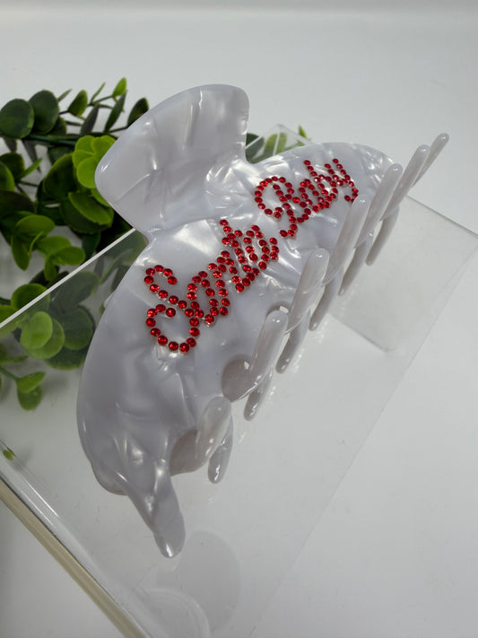 Santa Baby Round Luxury Claw Clip