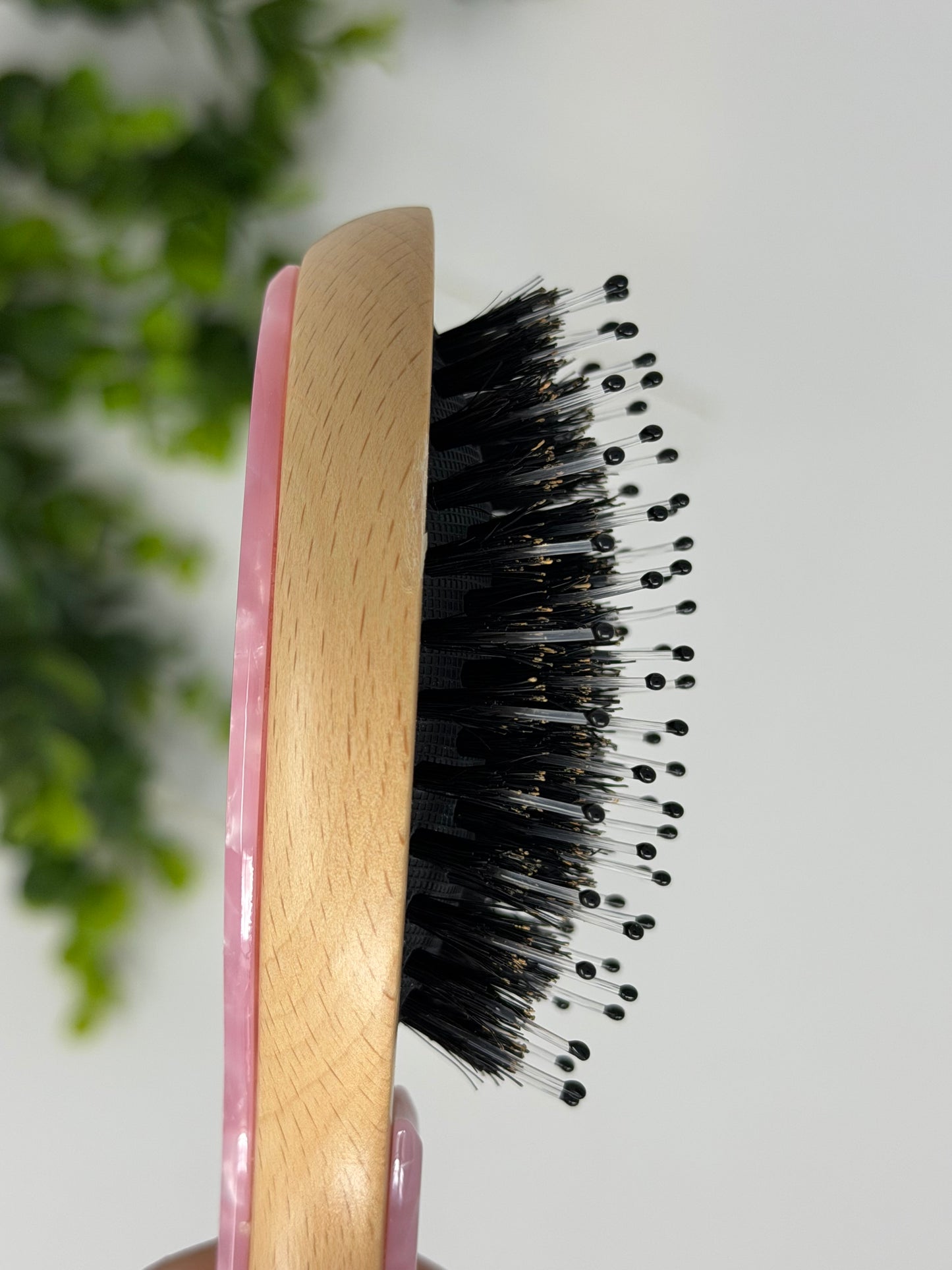 Mini Rose Quartz Boar Bristle Hair Brush