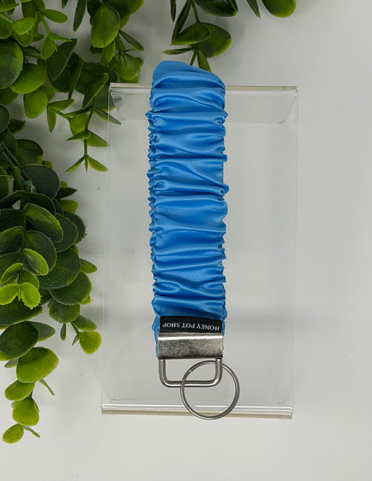 Electric Blue Satin Keychain Lanyard