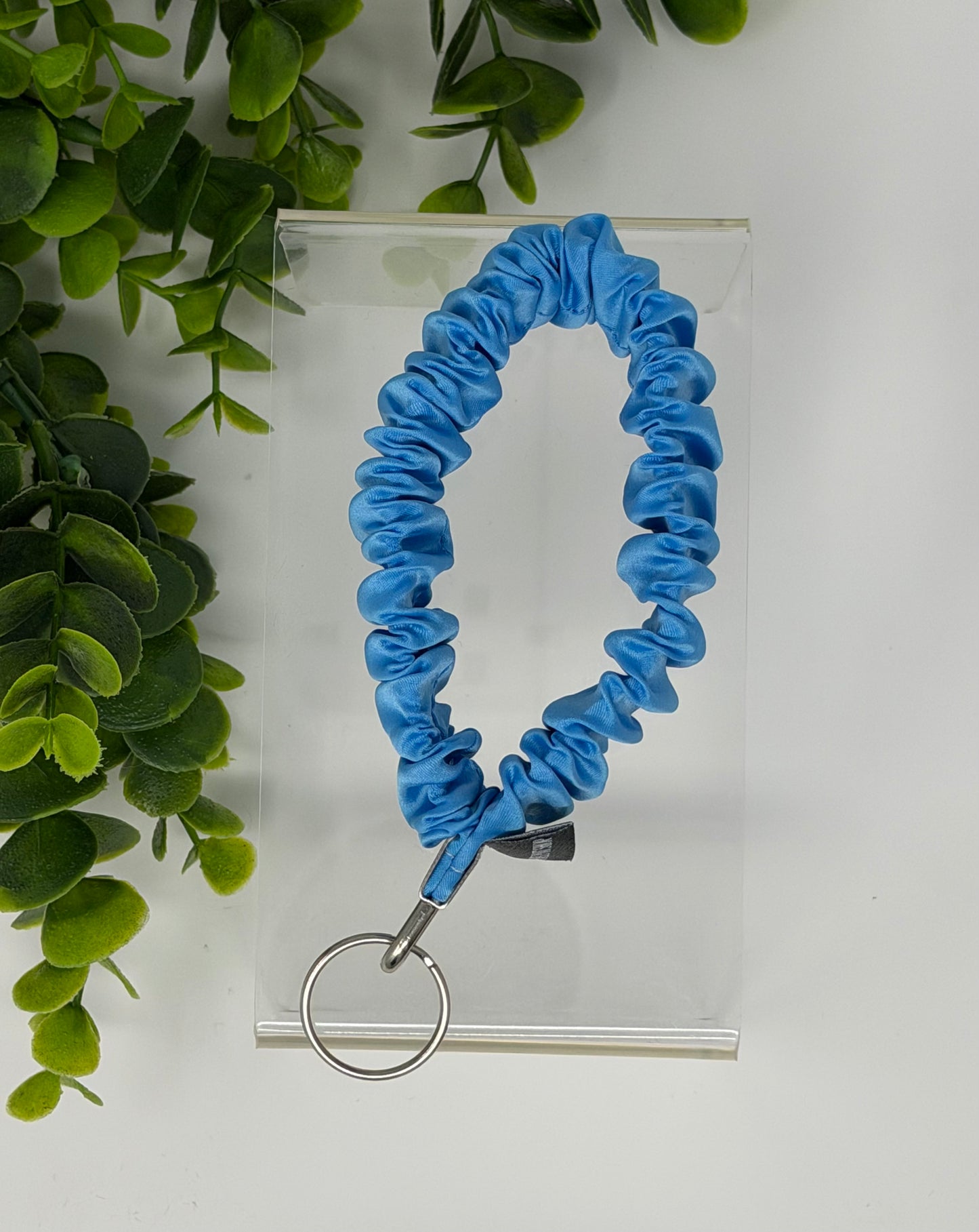 Electric Blue Satin Keychain Lanyard