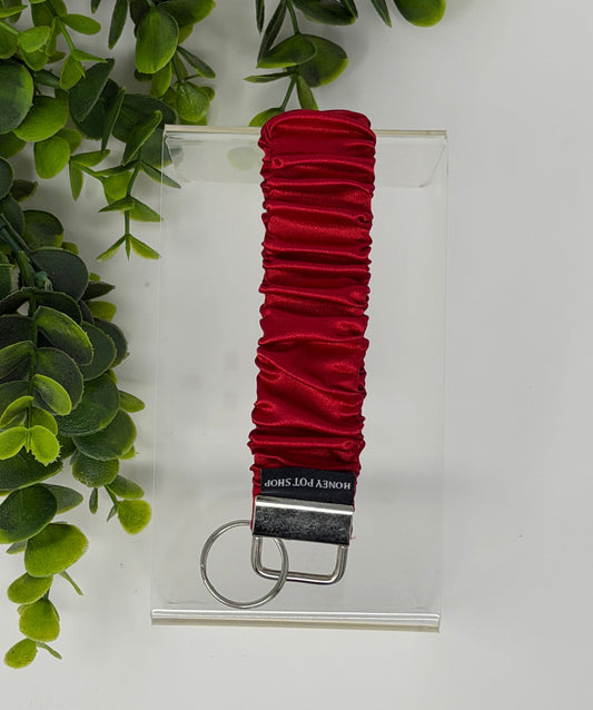 Red Satin Keychain Lanyard