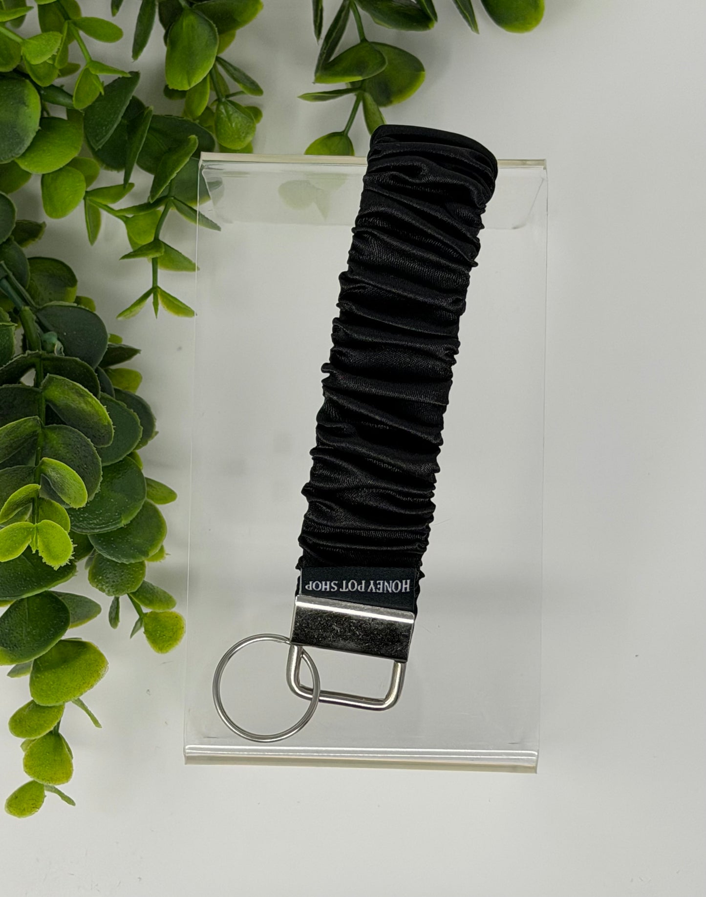 Black Satin Keychain Lanyard