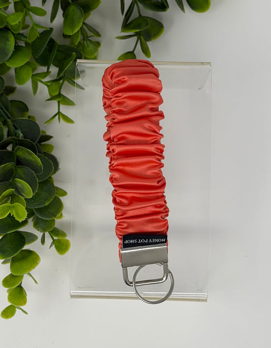 Orange Satin Keychain Lanyard