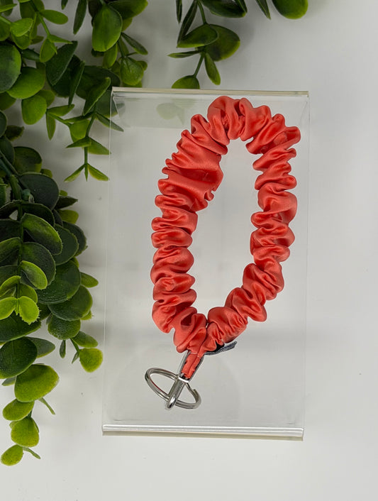 Orange Satin Keychain Lanyard