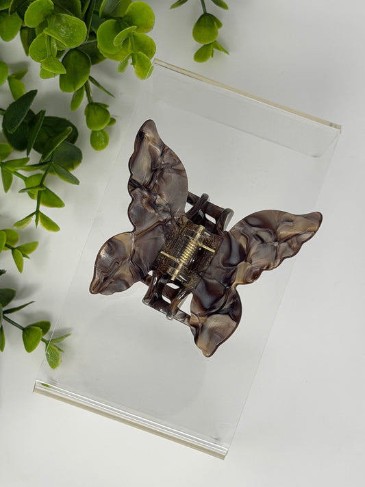 Mocha Luxury Butterfly Claw Clip