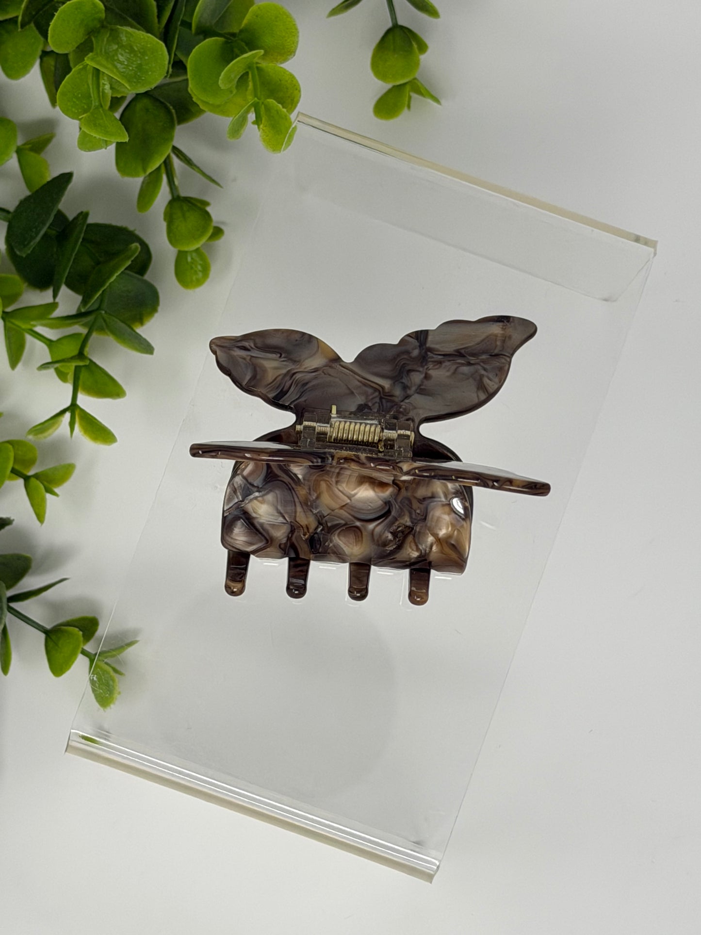 Mocha Luxury Butterfly Claw Clip