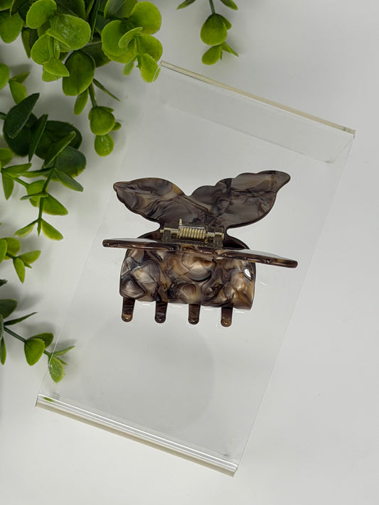 Mocha Luxury Butterfly Claw Clip