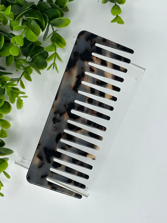 Grey Tortoise Hair Comb