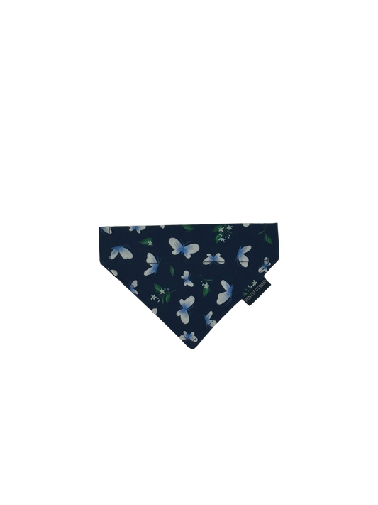 Navy Butterflies Pet Bandanas