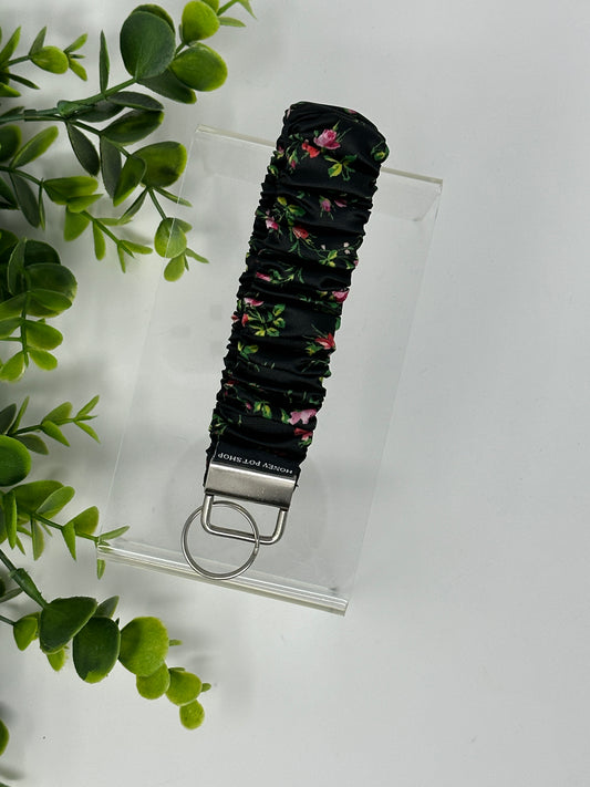 Floral Satin Keychain Lanyard